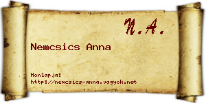 Nemcsics Anna névjegykártya