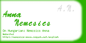 anna nemcsics business card